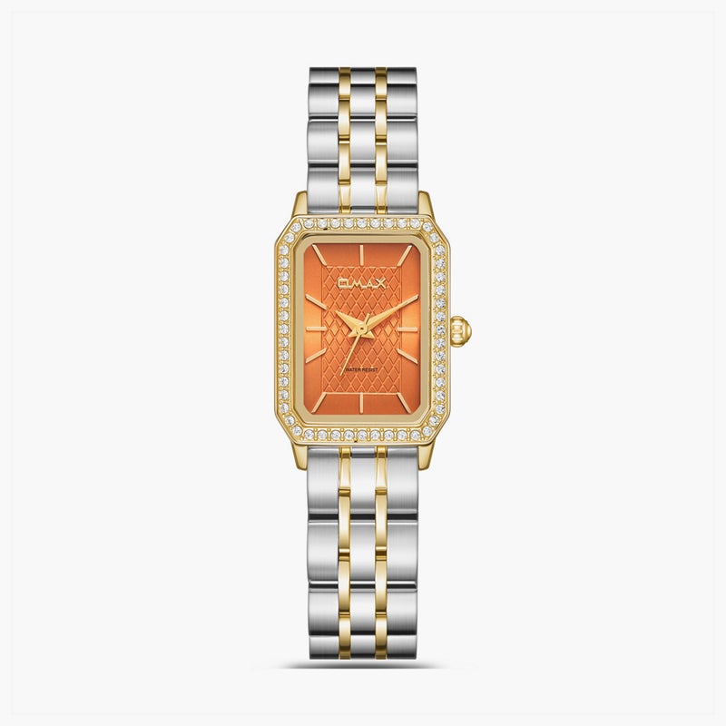 OMAX ساعة أومكس التناظرية ذات اللونين للنساء - Image 1